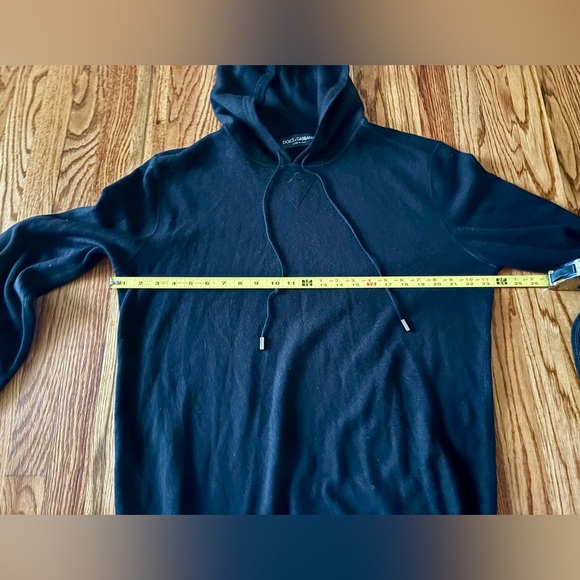 Dolce & Gabbana Black Cashmere Knit Hoodie DG Logo Made in Italy - Medium - Picture 4 of 9